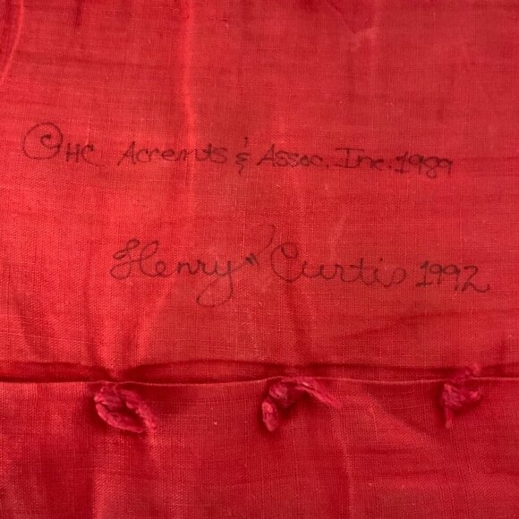 HC Accents Henry Curtis Patchwork Teddy Bear Wall Pocket Christmas Decor 1992 - Picture 3 of 10